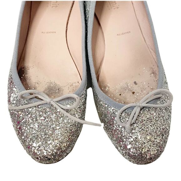 Summit By White Mountain Women's silver Glitter Ballet flat shoe bow ITALY 40 - Picture 3 of 6